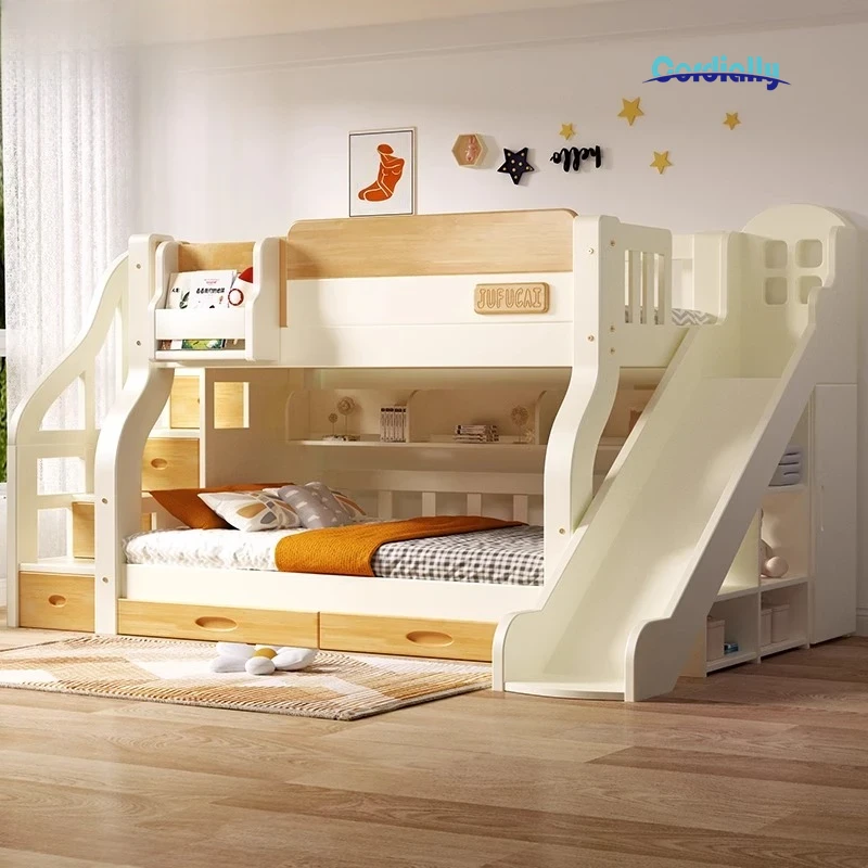 King Size Bed Frame With Storage Drawers - 계단이 있는 2층 침대, 킹사이즈, 서랍형