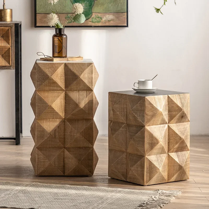 Solid Wood Nightstand 2 Drawers - 모던한 나무 다리 손잡이가 있는 침실용