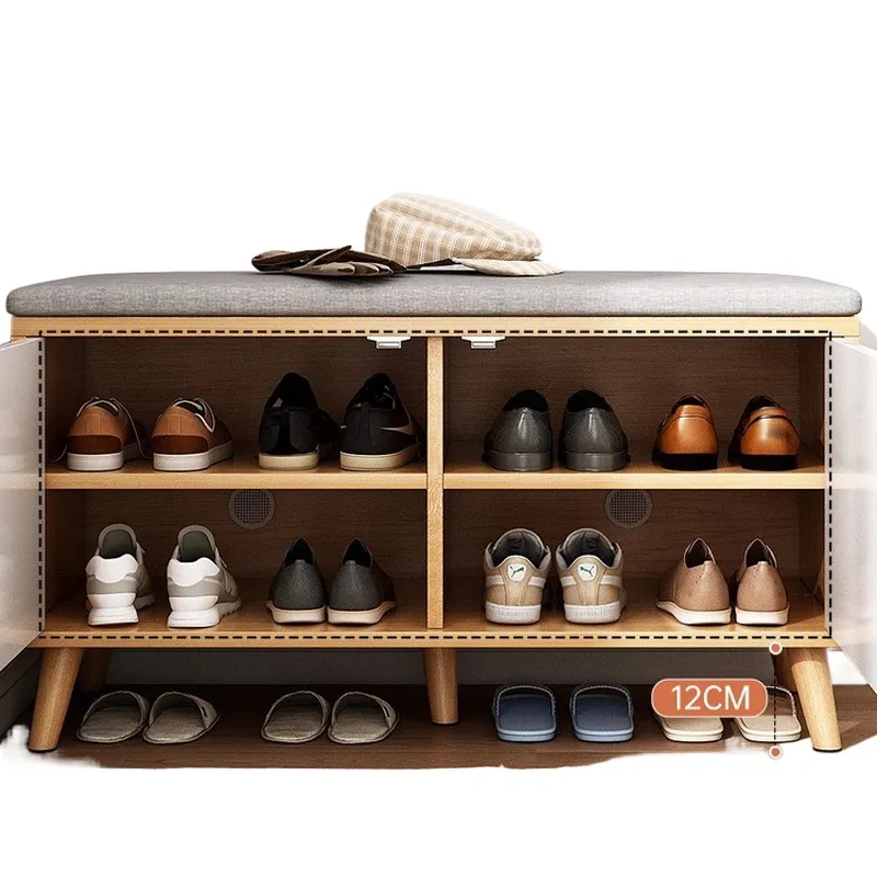 Shoe Rack Cabinet Narrow Entryway - 좁은 현관용 신발장 벤치 다층 수납장,