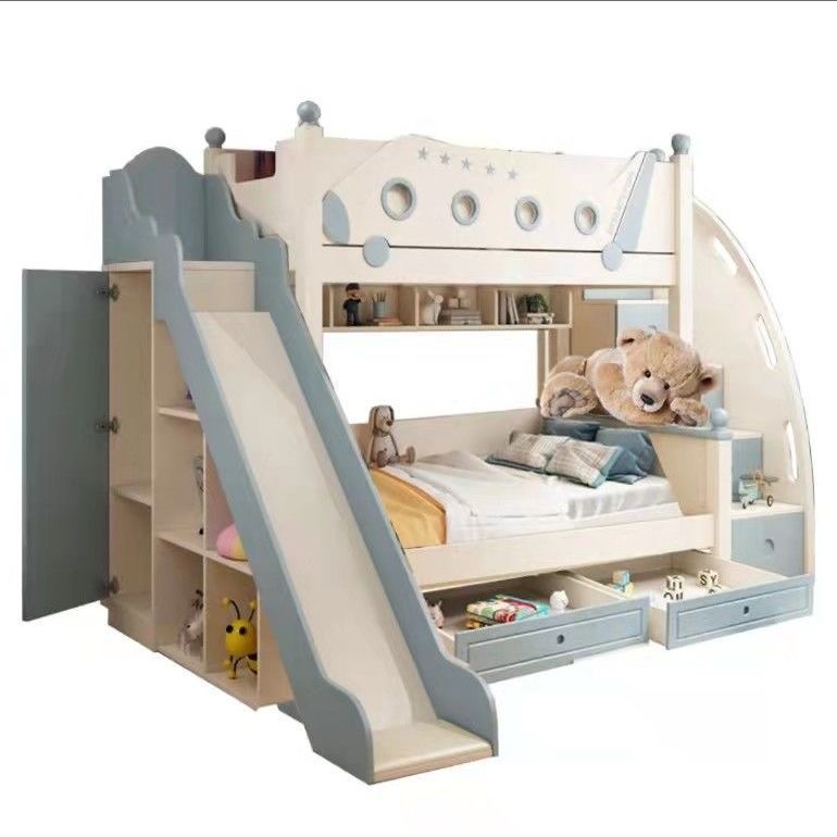 Bunk Bed With Stairs And Slide - 고품질 원목 공주풍 이층 침대 슬라이드