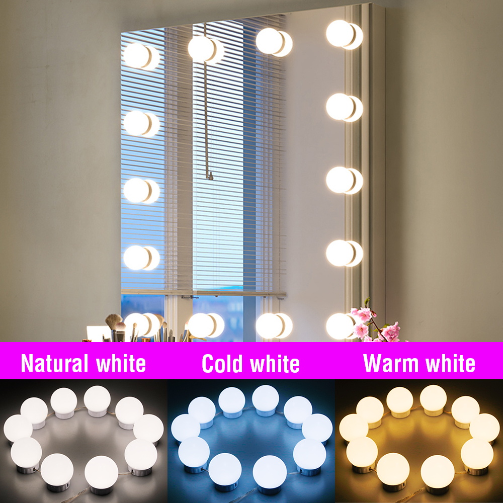 Dressing Table Vanity With Lighted Mirror - USB LED 화장대 거울 조명, 화장대용