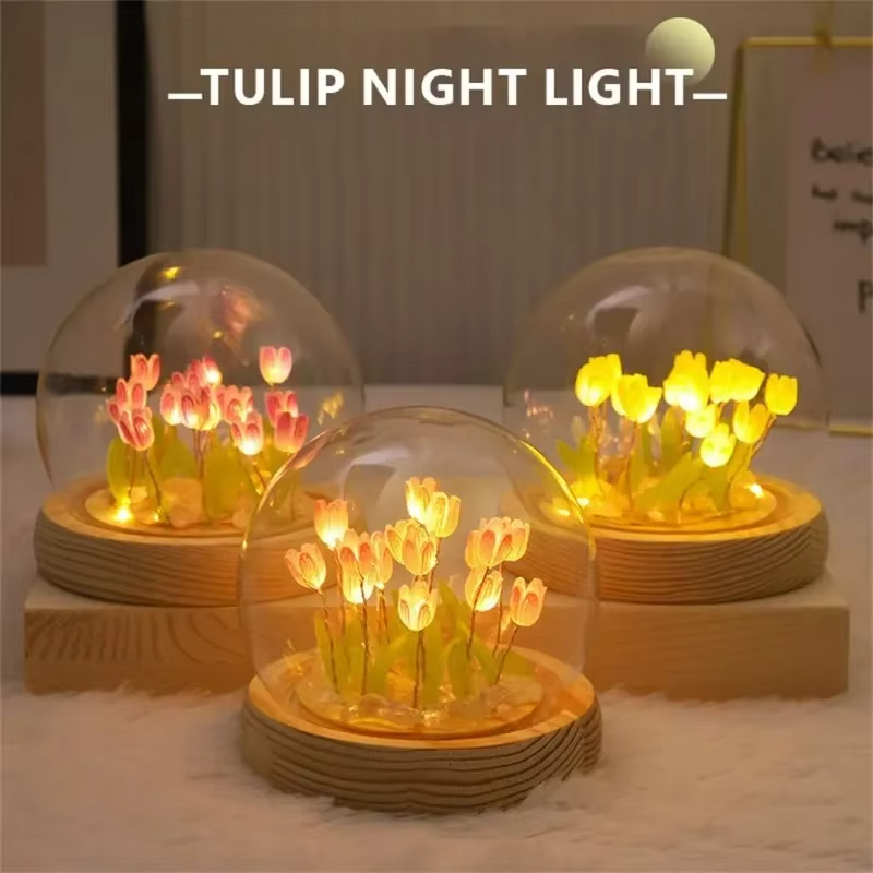 Floating Nightstand With Led Light - LED DIY 수제 미니 튤립 밤