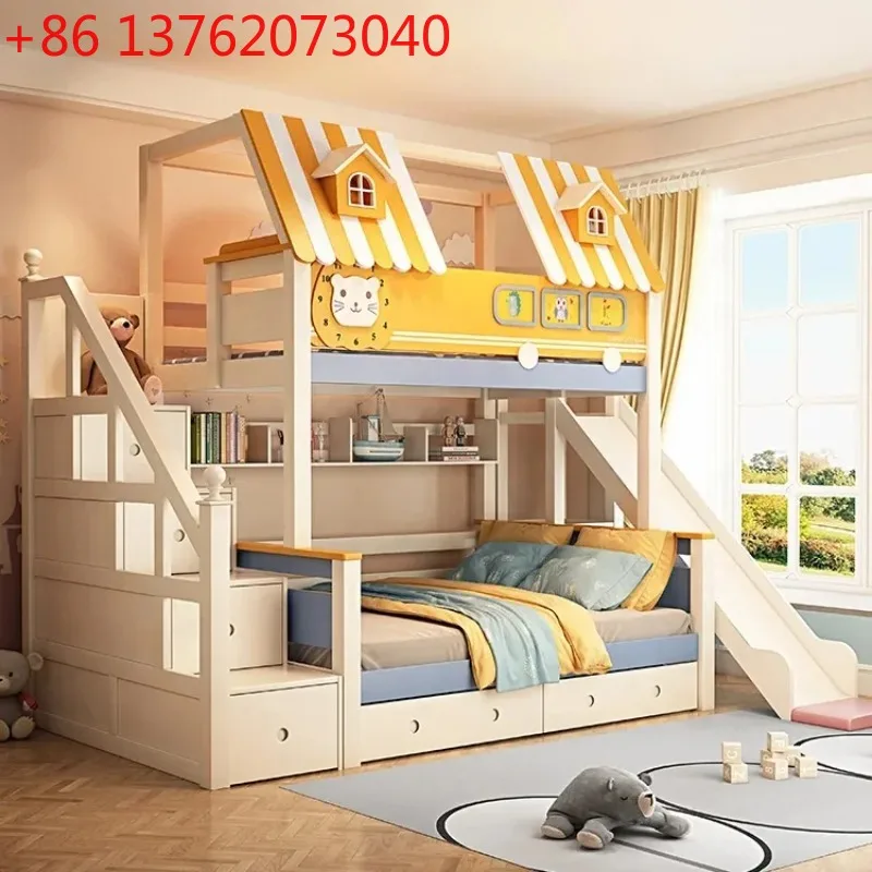 어린이용 원목 로프트 침대, 슬라이드와 계단이 있는 수 - Bunk Bed With Stairs And Slide 리뷰 및 가격