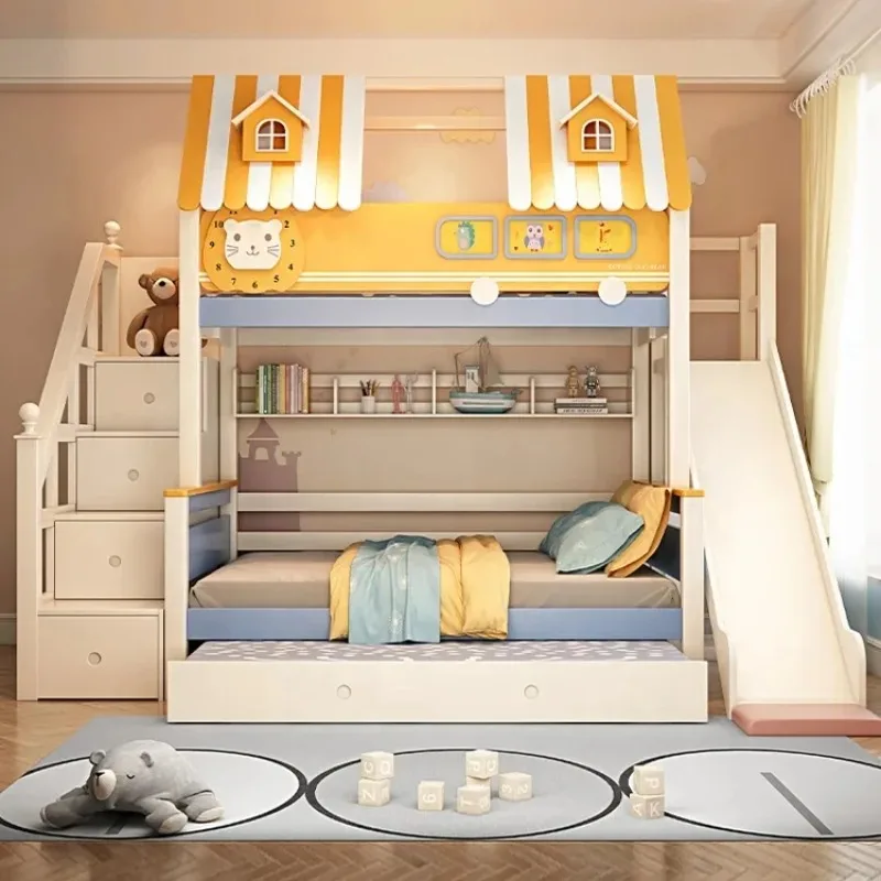어린이용 원목 로프트 침대, 슬라이드와 계단이 있는 수 - Bunk Bed With Stairs And Slide 리뷰 및 가격