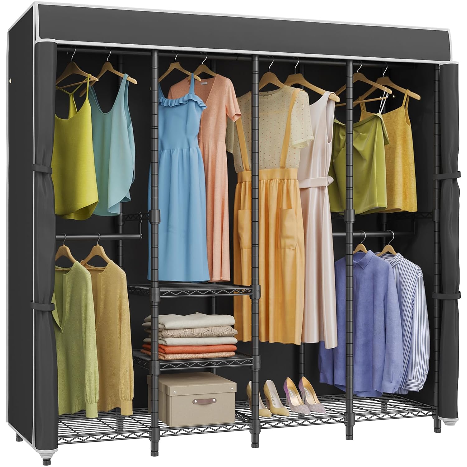중형 커버형 옷걸이, 독립형 옥스포드 패브릭 커버, 조 - Wardrobe Closet Portable Fabric Cover 리뷰 및 가격