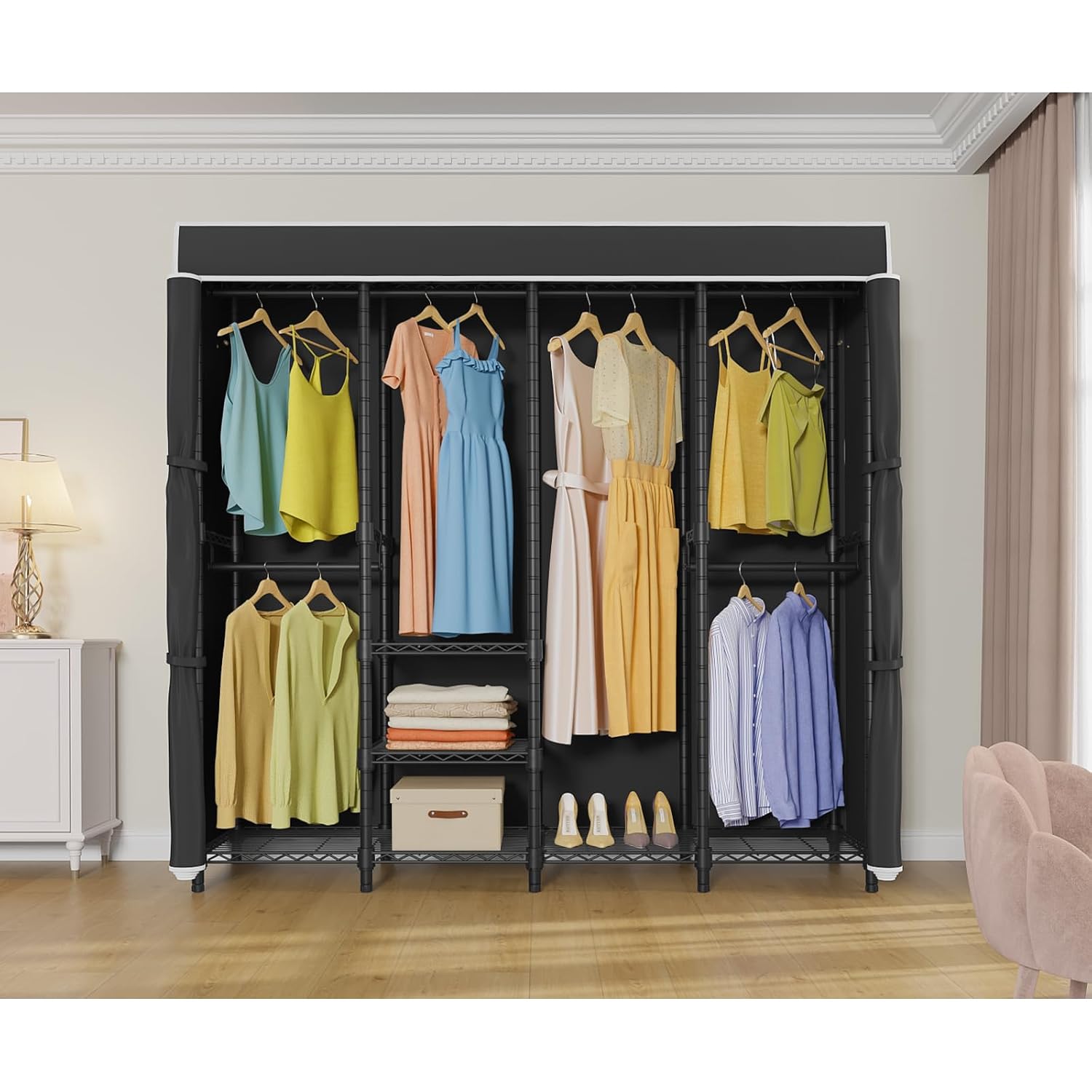 중형 커버형 옷걸이, 독립형 옥스포드 패브릭 커버, 조 - Wardrobe Closet Portable Fabric Cover 리뷰 및 가격