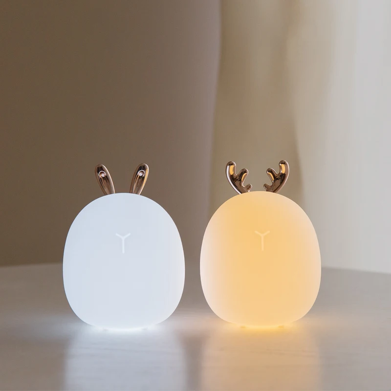 LED 카톤 사슴 토끼 실리콘 야간 조명, 터치 충전식 - Floating Nightstand With Led Light 리뷰 및 가격