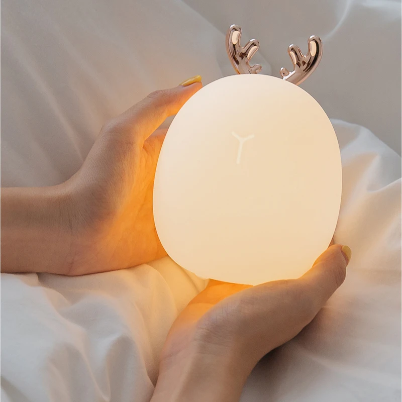 LED 카톤 사슴 토끼 실리콘 야간 조명, 터치 충전식 - Floating Nightstand With Led Light 리뷰 및 가격