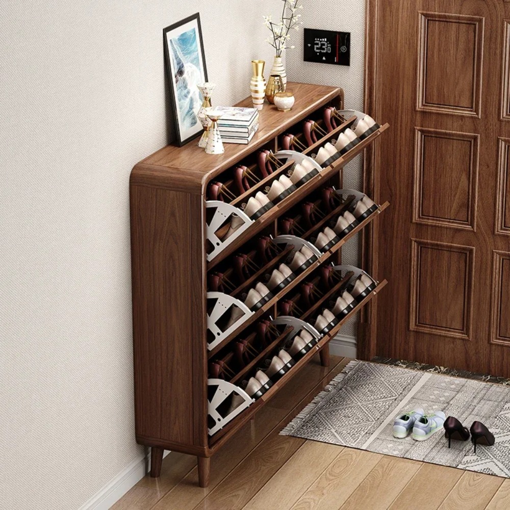 슬림 플립 도어 신발장, 루스틱 우드 현관 신발랙, 좁 - Shoe Rack Cabinet Narrow Entryway 리뷰 및 가격