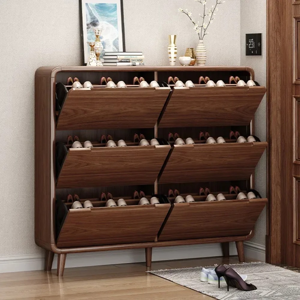 슬림 플립 도어 신발장, 루스틱 우드 현관 신발랙, 좁 - Shoe Rack Cabinet Narrow Entryway 리뷰 및 가격