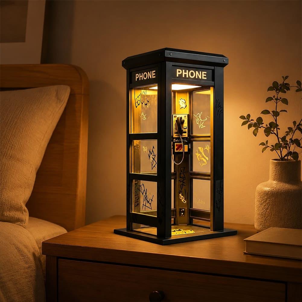 레트로 그래피티 전화 부스 테이블 램프 미니 런던 전화 - Bedroom Furniture 리뷰 및 가격