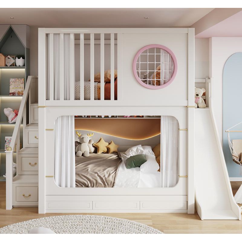 어린이용 슬라이드와 수납 계단이 있는 이층 침대, 프린 - Bunk Bed With Stairs And Slide 리뷰 및 가격