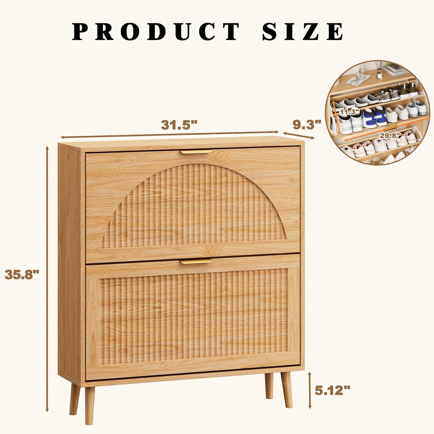 나무 소재의 신발장, 2개의 접이식 서랍, 좁은 공간에 - Shoe Rack Cabinet Narrow Entryway 리뷰 및 가격