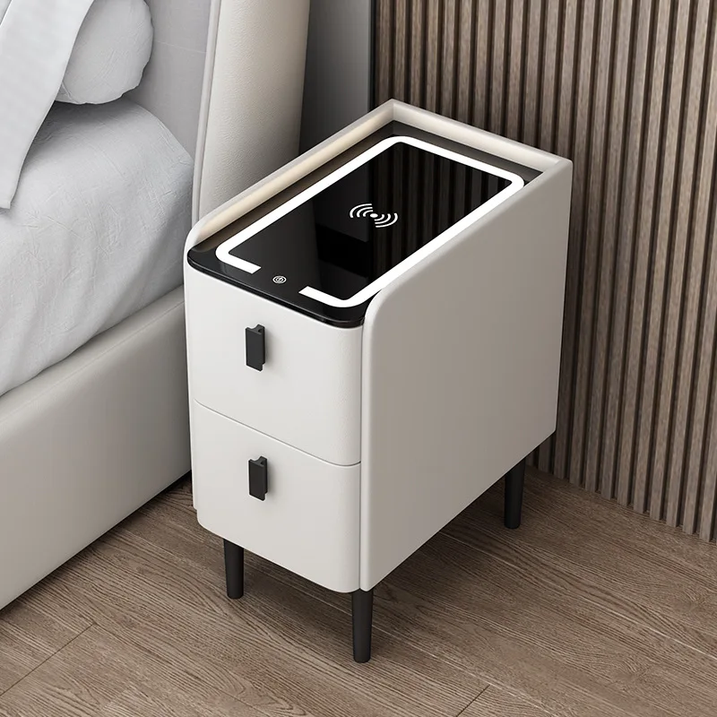 노르딕 스타일 원목 침대 옆 테이블, 무선 충전 기능이 - Solid Wood Nightstand 2 Drawers 리뷰 및 가격