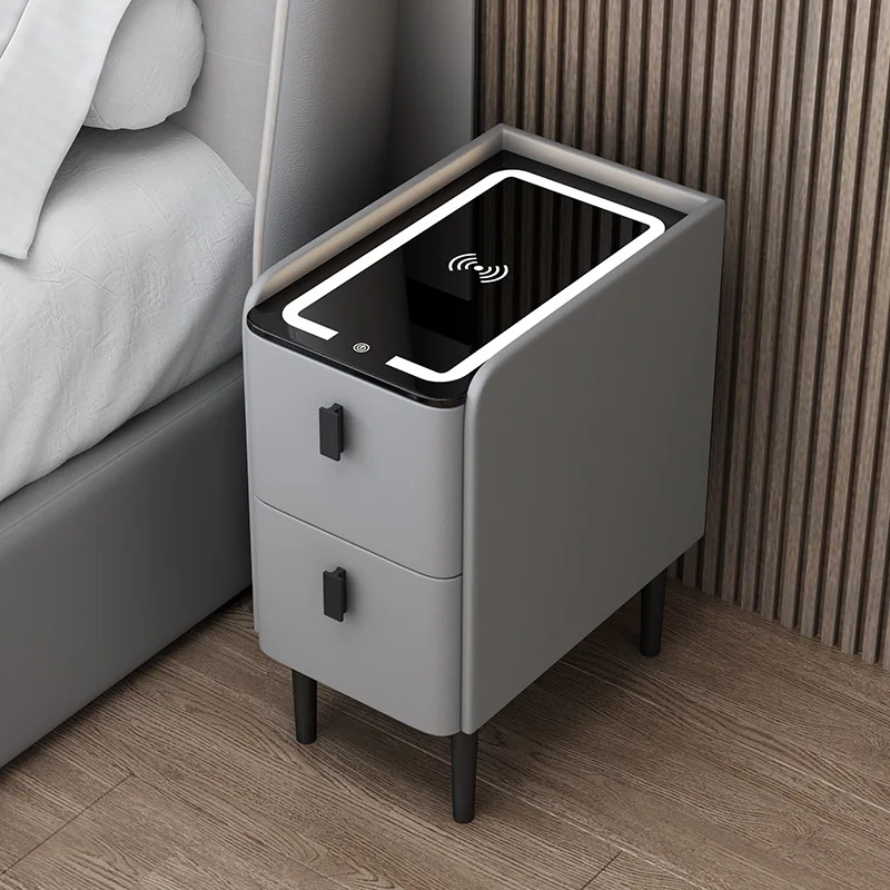 노르딕 스타일 원목 침대 옆 테이블, 무선 충전 기능이 - Solid Wood Nightstand 2 Drawers 리뷰 및 가격