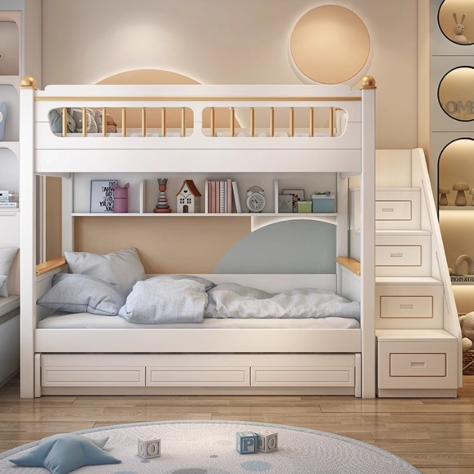 어린이 침실 가구 원목 남자아이 이층 침대 슬라이드와  - Bunk Bed With Stairs And Slide 리뷰 및 가격