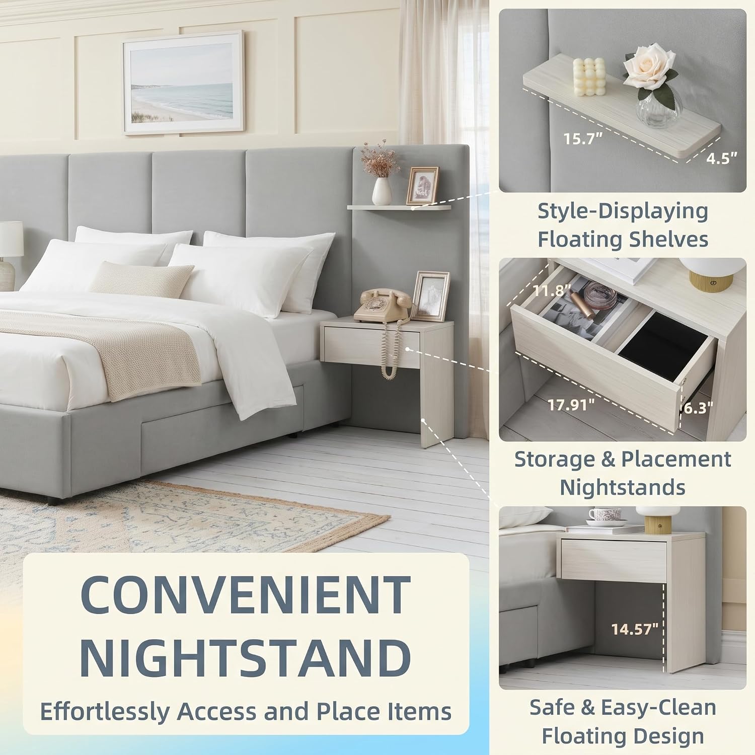 킹사이즈 침대 프레임(수납공간, 내장형 나이트스탠드 및 - King Size Bed Frame With Storage Drawers 리뷰 및 가격