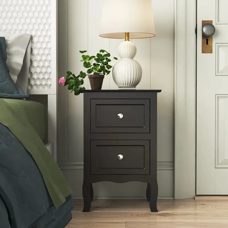 레트로 스타일 원목 2단 서랍 침실 협탁, 맞춤 제작  - Solid Wood Nightstand 2 Drawers 리뷰 및 가격