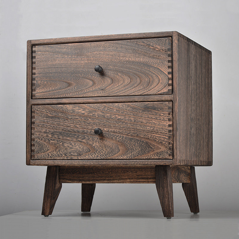 레트로 원목 침실 협탁 2단 서랍 침대 옆 캐비닛 모던 - Solid Wood Nightstand 2 Drawers 리뷰 및 가격