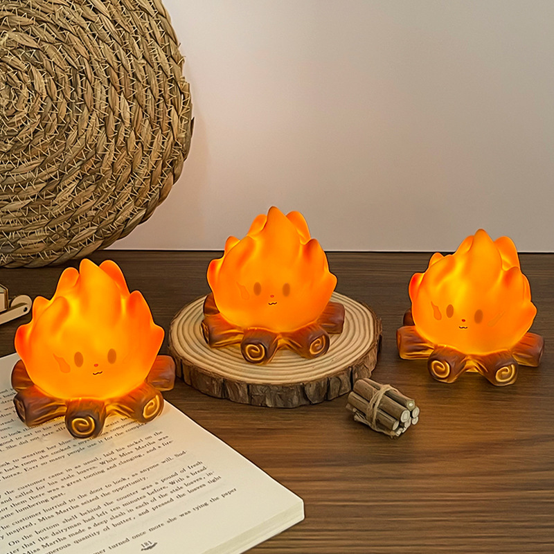 창의적인 귀여운 미니 만화 캠프파이어 실리콘 무드등 L - Floating Nightstand With Led Light 리뷰 및 가격