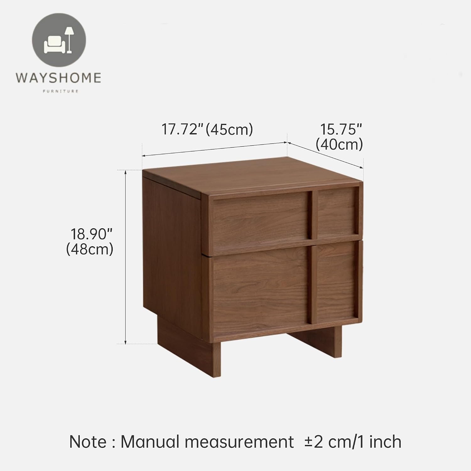 원목 2단 서랍 협탁 세트(2개), 미드 센추리 월넛  - Solid Wood Nightstand 2 Drawers 리뷰 및 가격