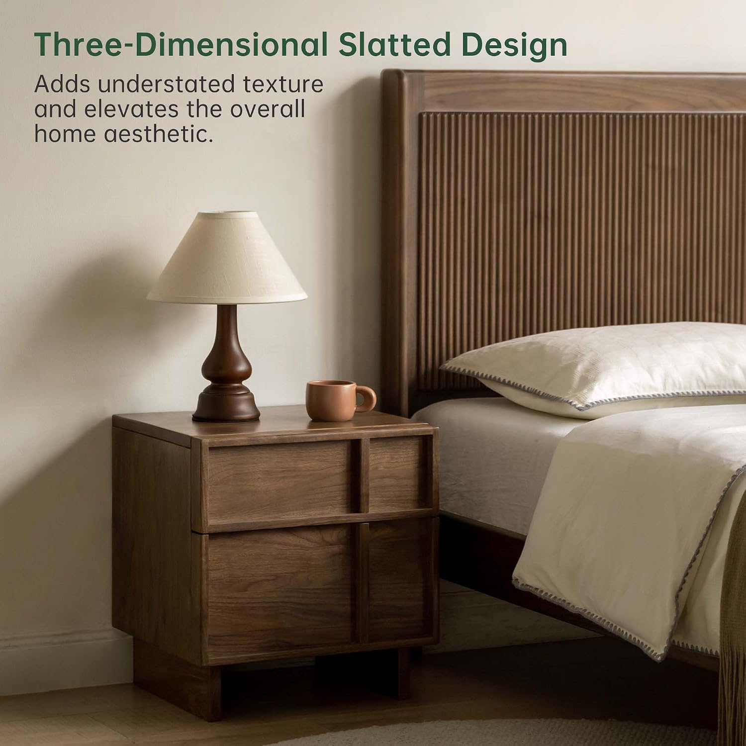 원목 2단 서랍 협탁 세트(2개), 미드 센추리 월넛  - Solid Wood Nightstand 2 Drawers 리뷰 및 가격