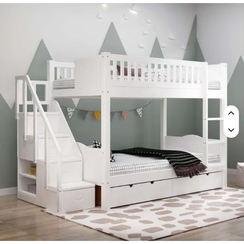 인기 판매 가구 더블 침대 어린이 이층 침대 솔리드 소 - Bunk Bed With Stairs And Slide 리뷰 및 가격
