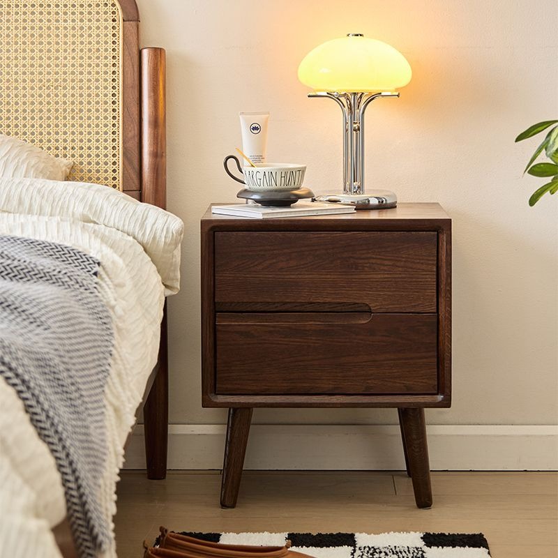 나무 침대 옆 테이블 빈티지 나이트 스탠드 럭셔리 침실 - Solid Wood Nightstand 2 Drawers 리뷰 및 가격