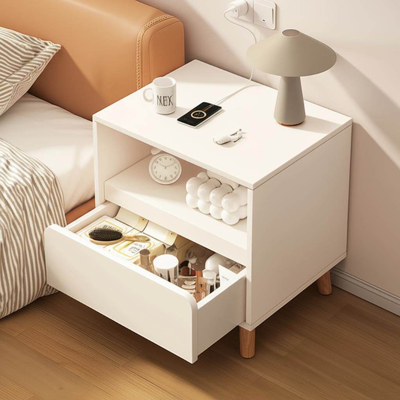 흰색 침대 옆 탁자 서랍이 있는 침실 수납장 원목 다리 - Solid Wood Nightstand 2 Drawers 리뷰 및 가격