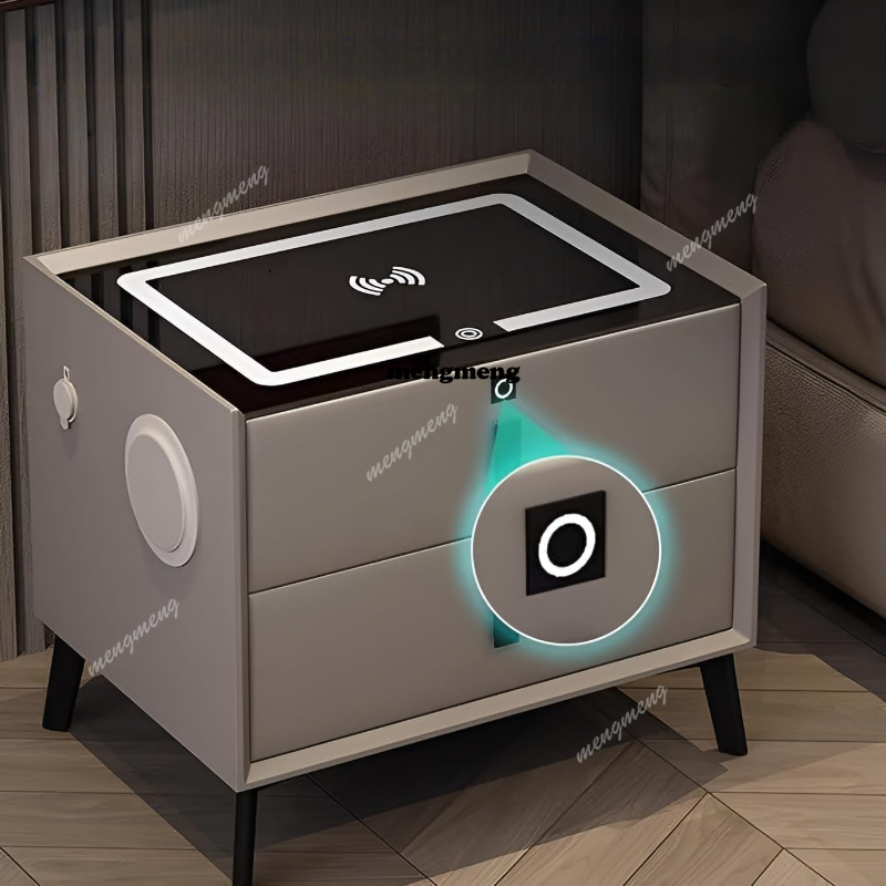 원목 스마트 나이트스탠드 무선 충전 나이트 스탠드 지문 - Solid Wood Nightstand 2 Drawers 리뷰 및 가격
