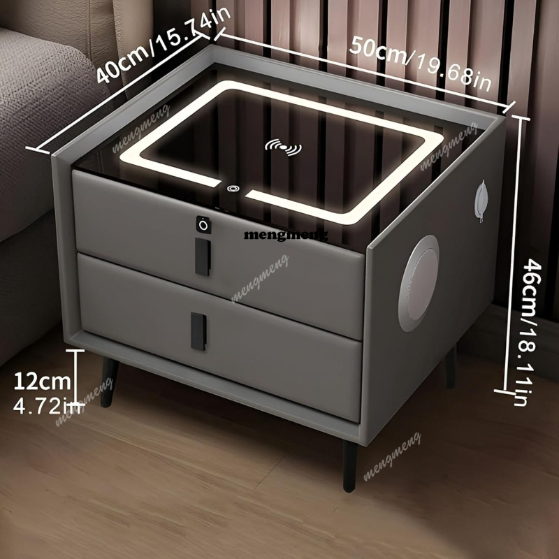 원목 스마트 나이트스탠드 무선 충전 나이트 스탠드 지문 - Solid Wood Nightstand 2 Drawers 리뷰 및 가격