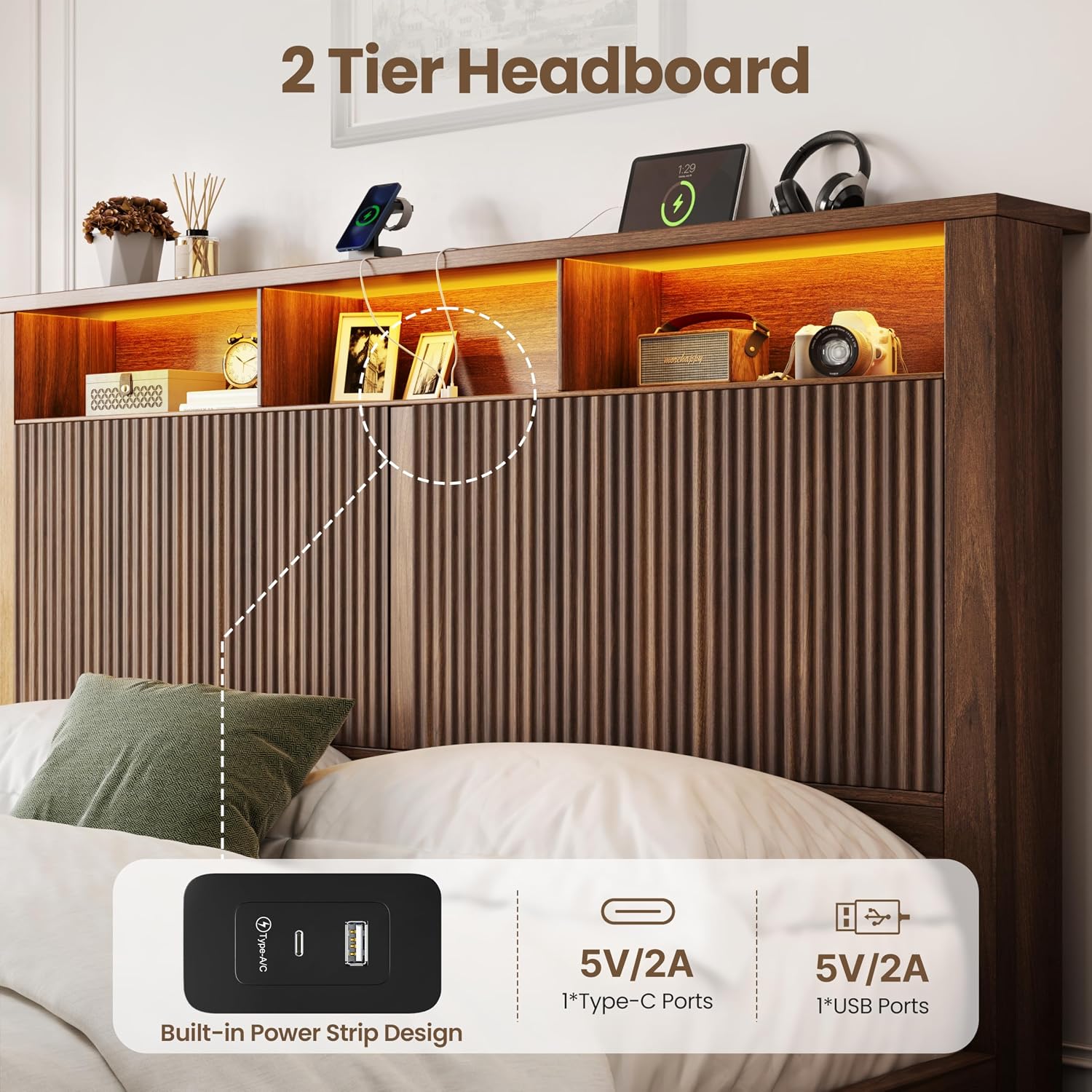 킹사이즈 침대 프레임 및 헤드보드 & 수납 서랍 2개, - King Size Bed Frame With Storage Drawers 리뷰 및 가격