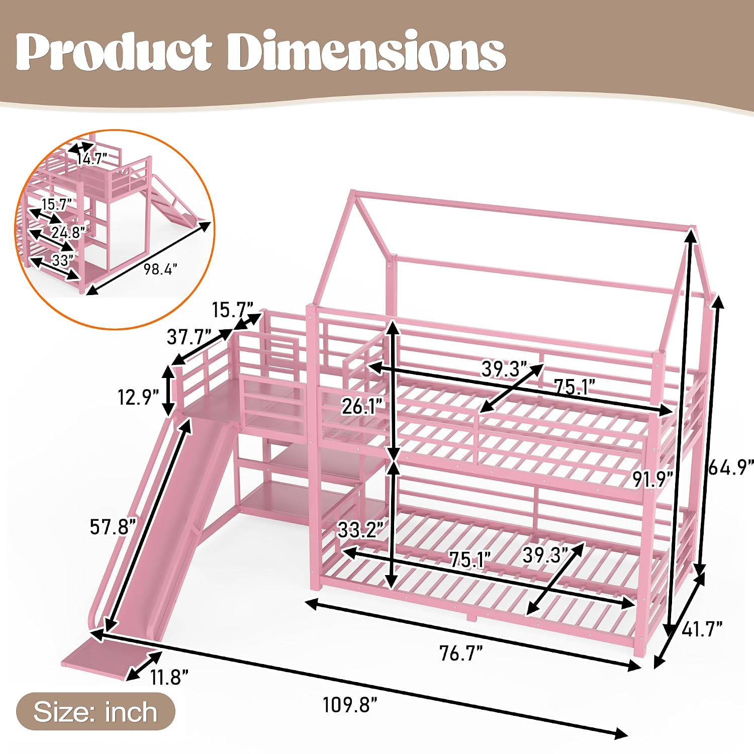 미끄럼틀과 수납 공간이 있는 2층 침대, 튼튼한 디자인 - Bunk Bed With Stairs And Slide 리뷰 및 가격