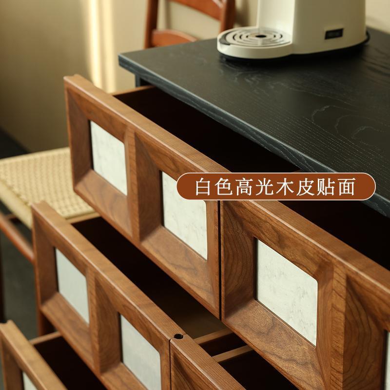 중세풍 6단 캐비닛, 대비되는 색상의 원목 블랙 수납장 - Storage 리뷰 및 가격