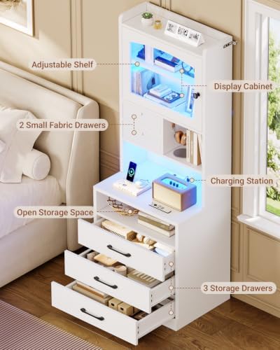 59인치 높이의 나이트스탠드 2개 세트(충전 스테이션  - Solid Wood Nightstand 2 Drawers 리뷰 및 가격