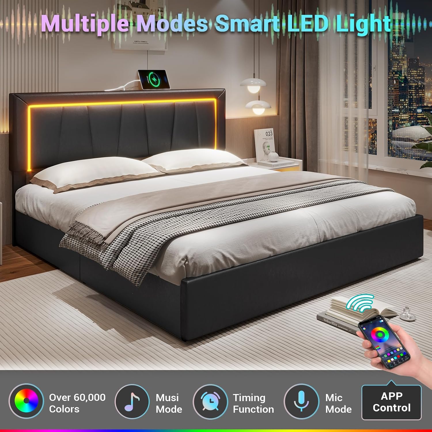 캘리포니아 킹 사이즈 침대 프레임, 아래에 4개의 수납 - King Size Bed Frame With Storage Drawers 리뷰 및 가격