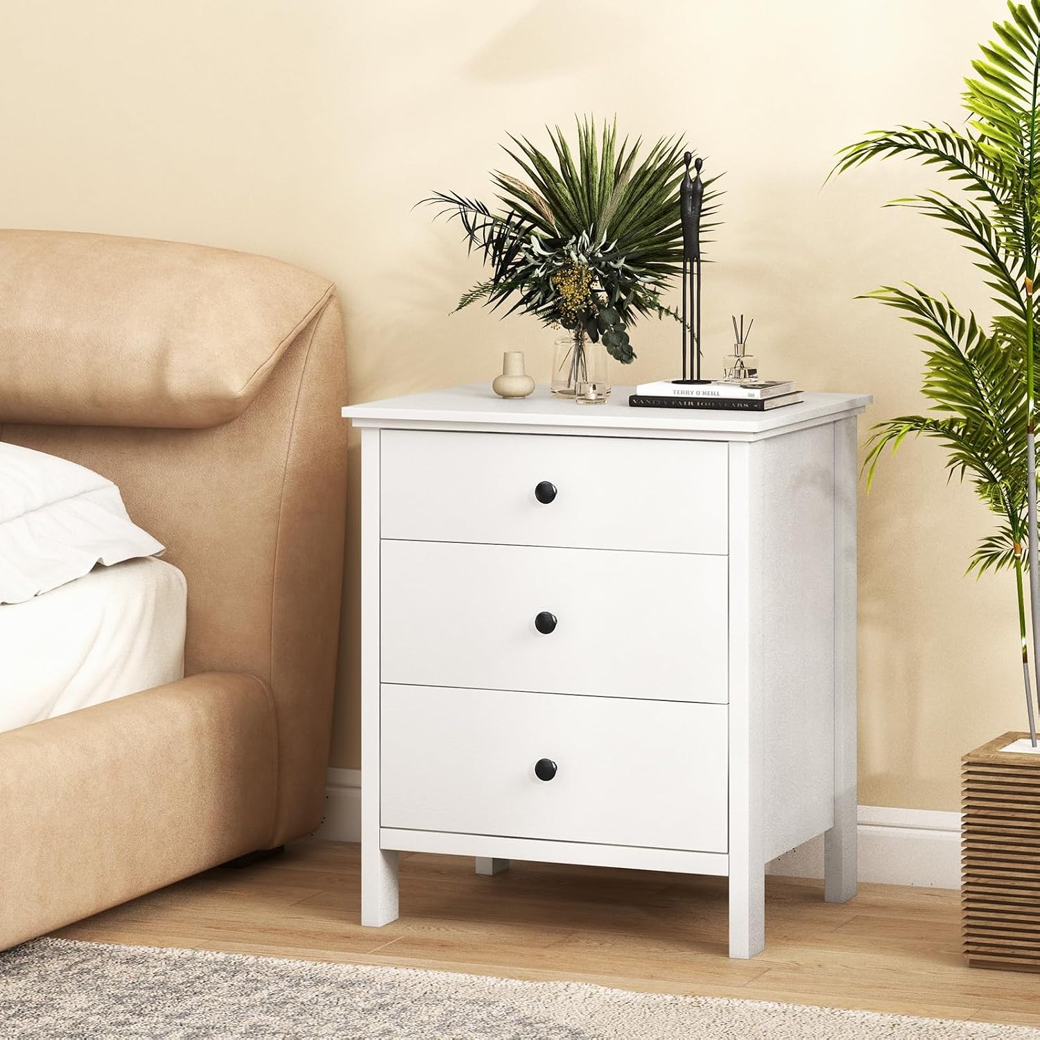 3단 서랍장 2개 세트, 원목 다리가 있는 나무 사이드 - Solid Wood Nightstand 2 Drawers 리뷰 및 가격