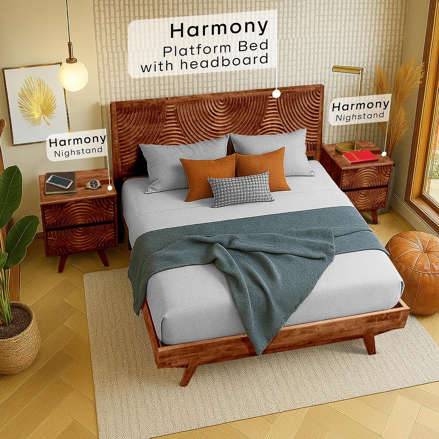 아카시아 원목 2단 서랍 협탁, 월넛 침실용 침대 옆  - Solid Wood Nightstand 2 Drawers 리뷰 및 가격