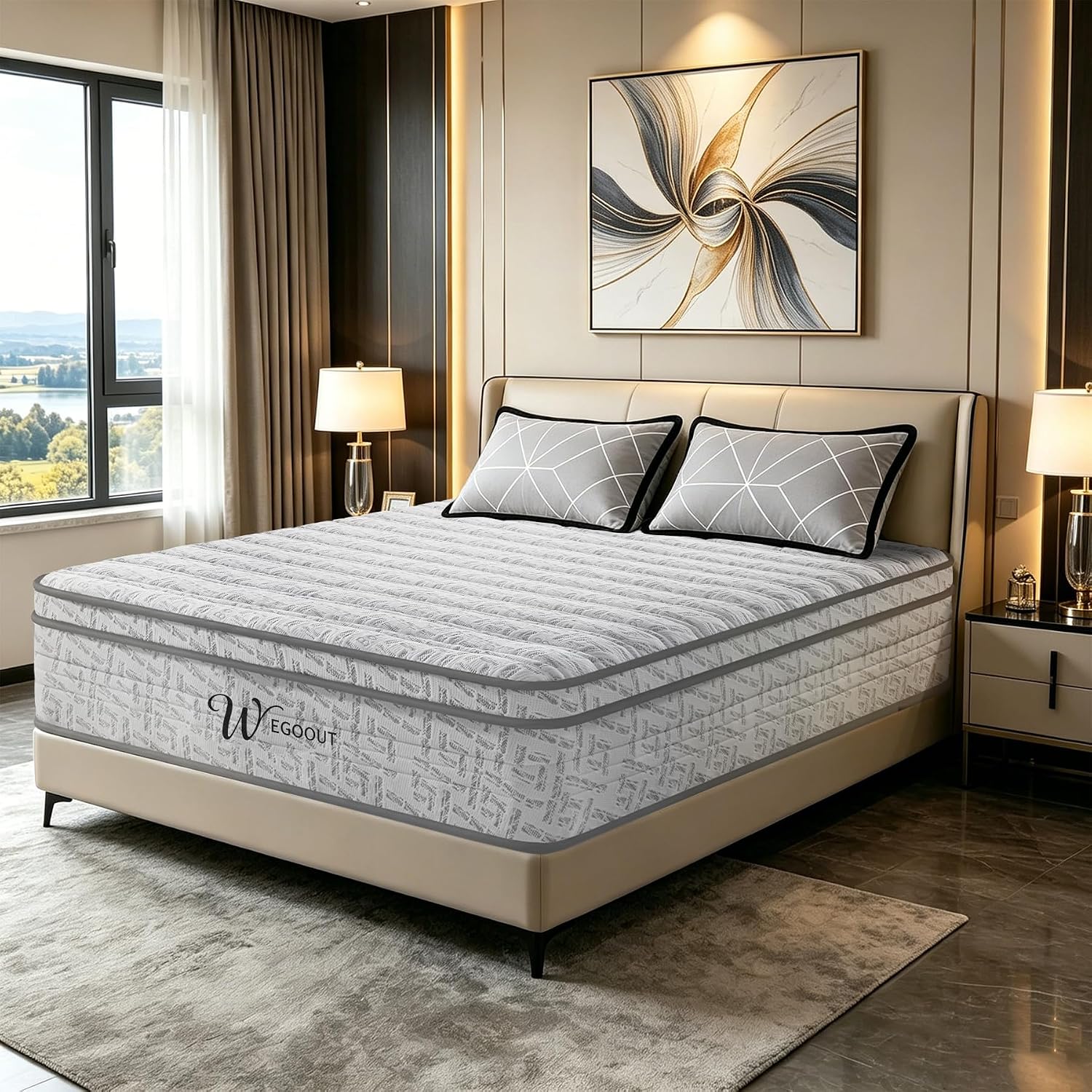 퀸 사이즈 매트리스 12인치, 중간 정도의 견고함 [업 - Memory Foam Mattress In A Box Queen 리뷰 및 가격