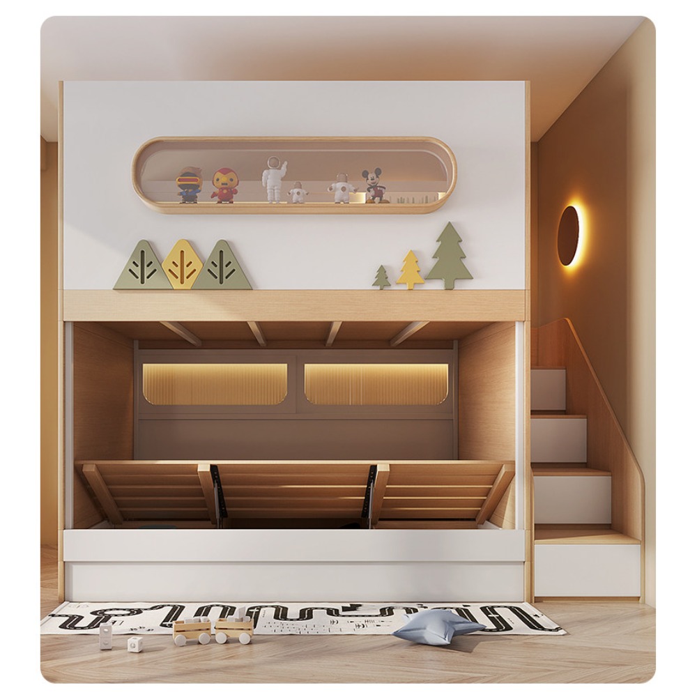 미니 우주선 모양의 트리하우스 2층 침대 세트: 미끄럼 - Bunk Bed With Stairs And Slide 리뷰 및 가격