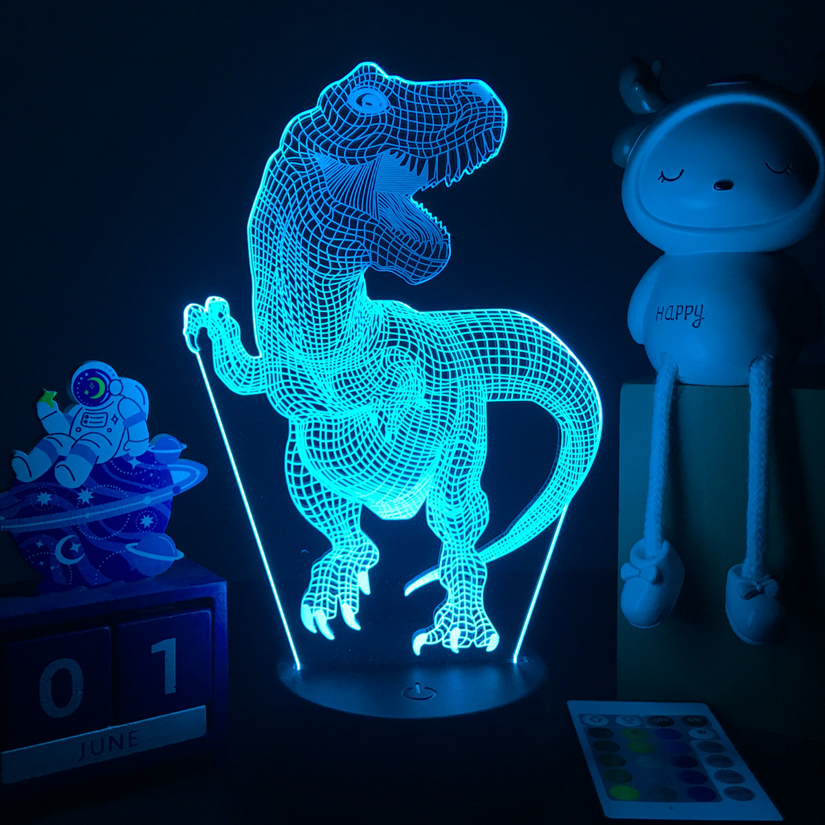 아이들을위한 3D LED 공룡 야간 조명 어린이 침실  - Floating Nightstand With Led Light 리뷰 및 가격
