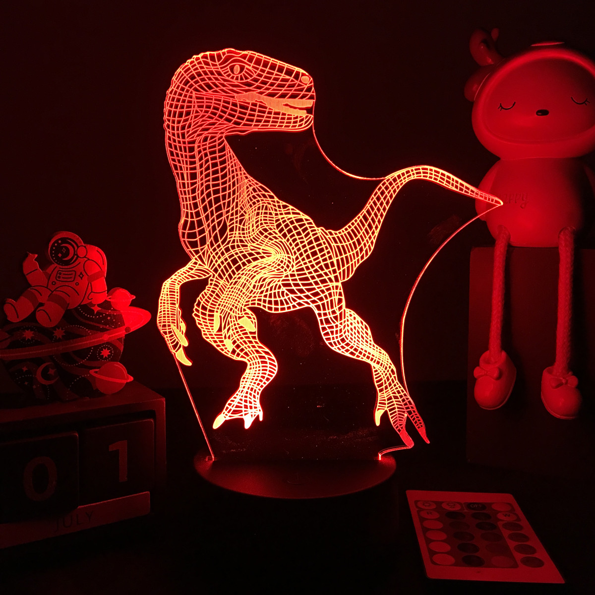 아이들을위한 3D LED 공룡 야간 조명 어린이 침실  - Floating Nightstand With Led Light 리뷰 및 가격