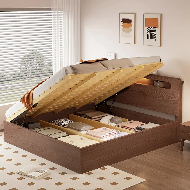 모던 원목 유압식 수납 침대 1.5m 1.8m 더블 사 - Gas Lift Storage Bed Hydraulic 리뷰 및 가격