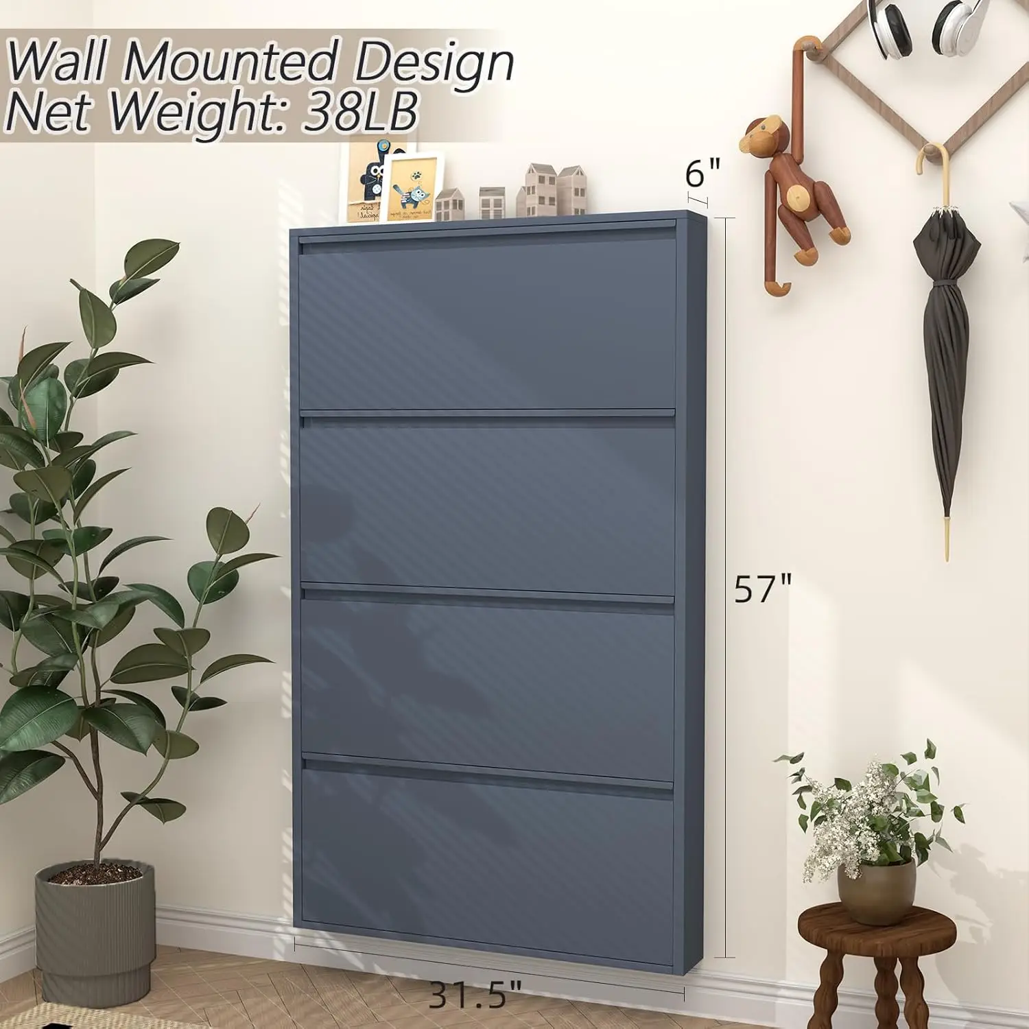 4개의 플립 서랍이 있는 신발장, 현관용 슬림 메탈 신 - Shoe Rack Cabinet Narrow Entryway 리뷰 및 가격