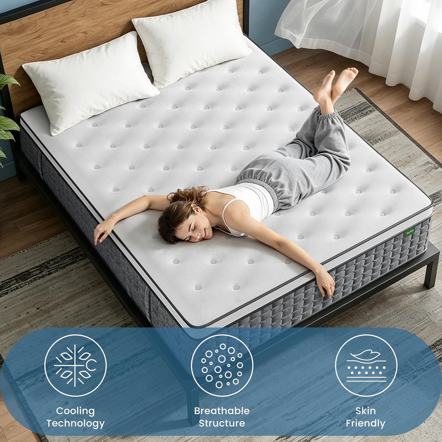퀸 사이즈 매트리스, 12인치 하이브리드 퀸 사이즈 매 - Memory Foam Mattress In A Box Queen 리뷰 및 가격