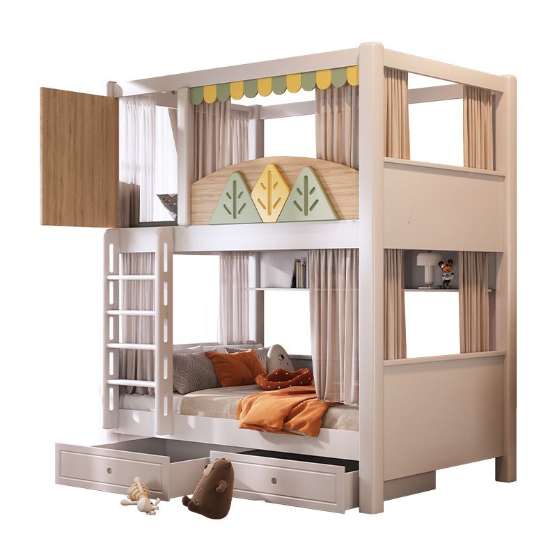 현대적인 자연 테마 어린이 이층 침대 슬라이드와 수납  - Bunk Bed With Stairs And Slide 리뷰 및 가격