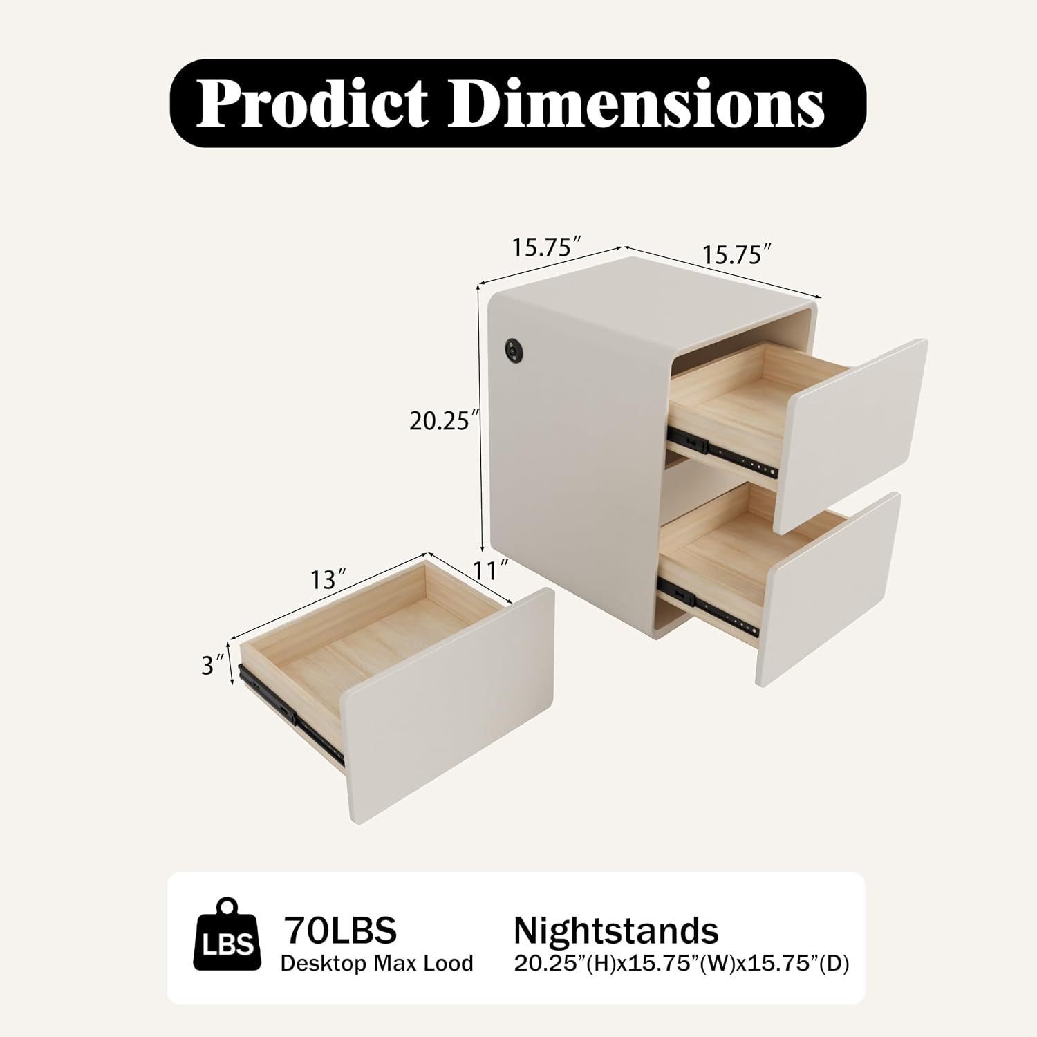 모던 가죽 협탁 세트(2개), 원목 침대 옆 테이블(서 - Solid Wood Nightstand 2 Drawers 리뷰 및 가격