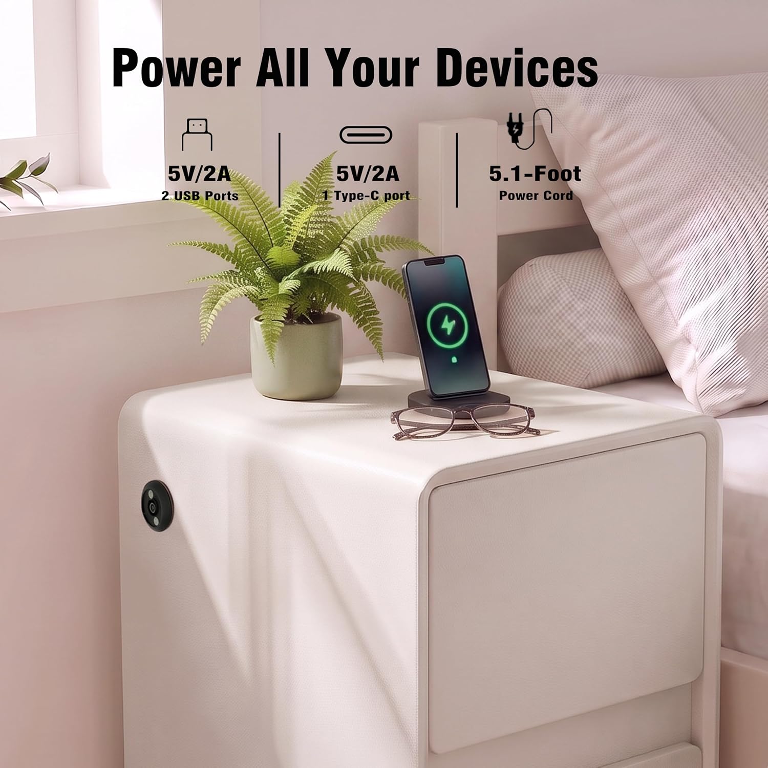 모던 가죽 협탁 세트(2개), 원목 침대 옆 테이블(서 - Solid Wood Nightstand 2 Drawers 리뷰 및 가격