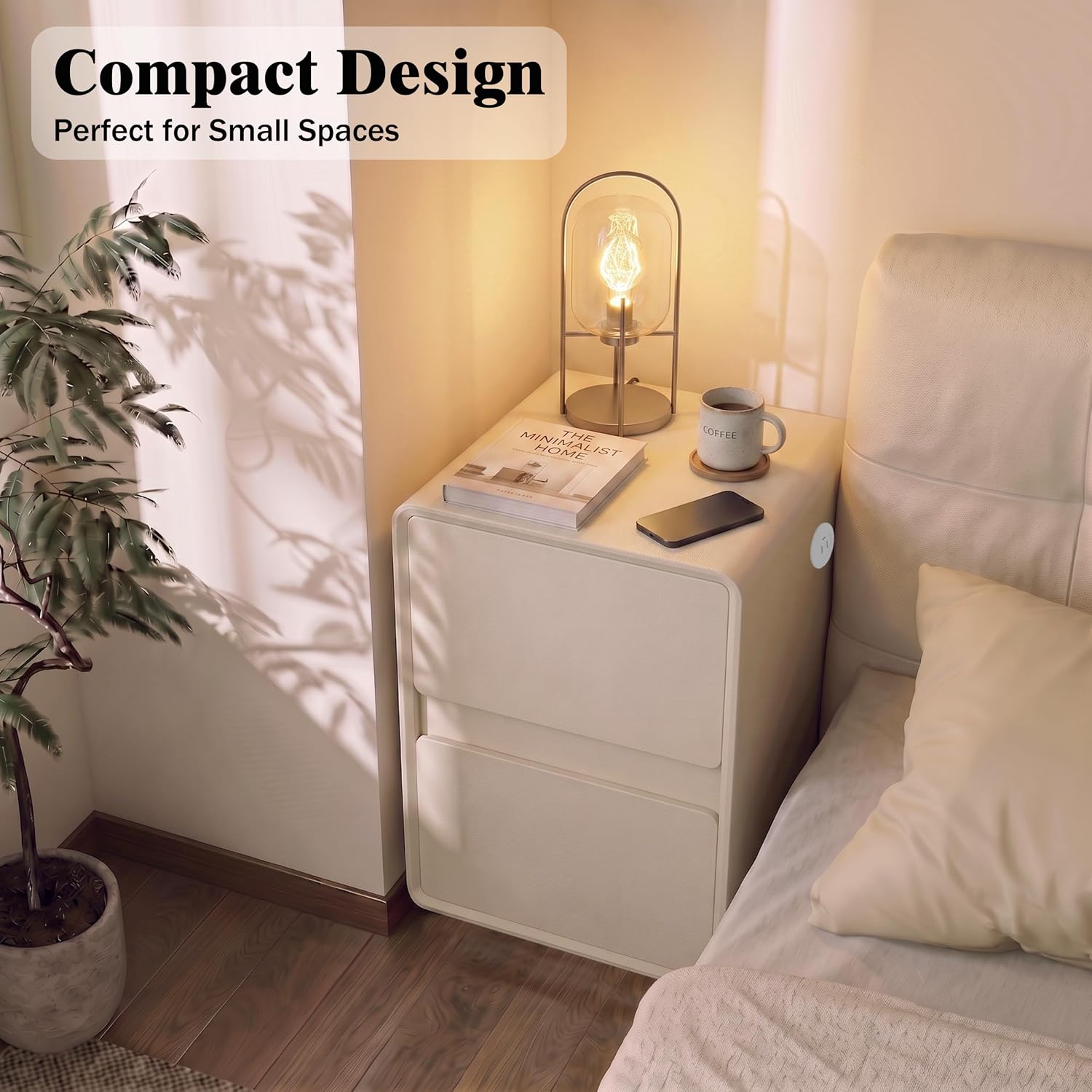 모던 가죽 협탁 세트(2개), 원목 침대 옆 테이블(서 - Solid Wood Nightstand 2 Drawers 리뷰 및 가격