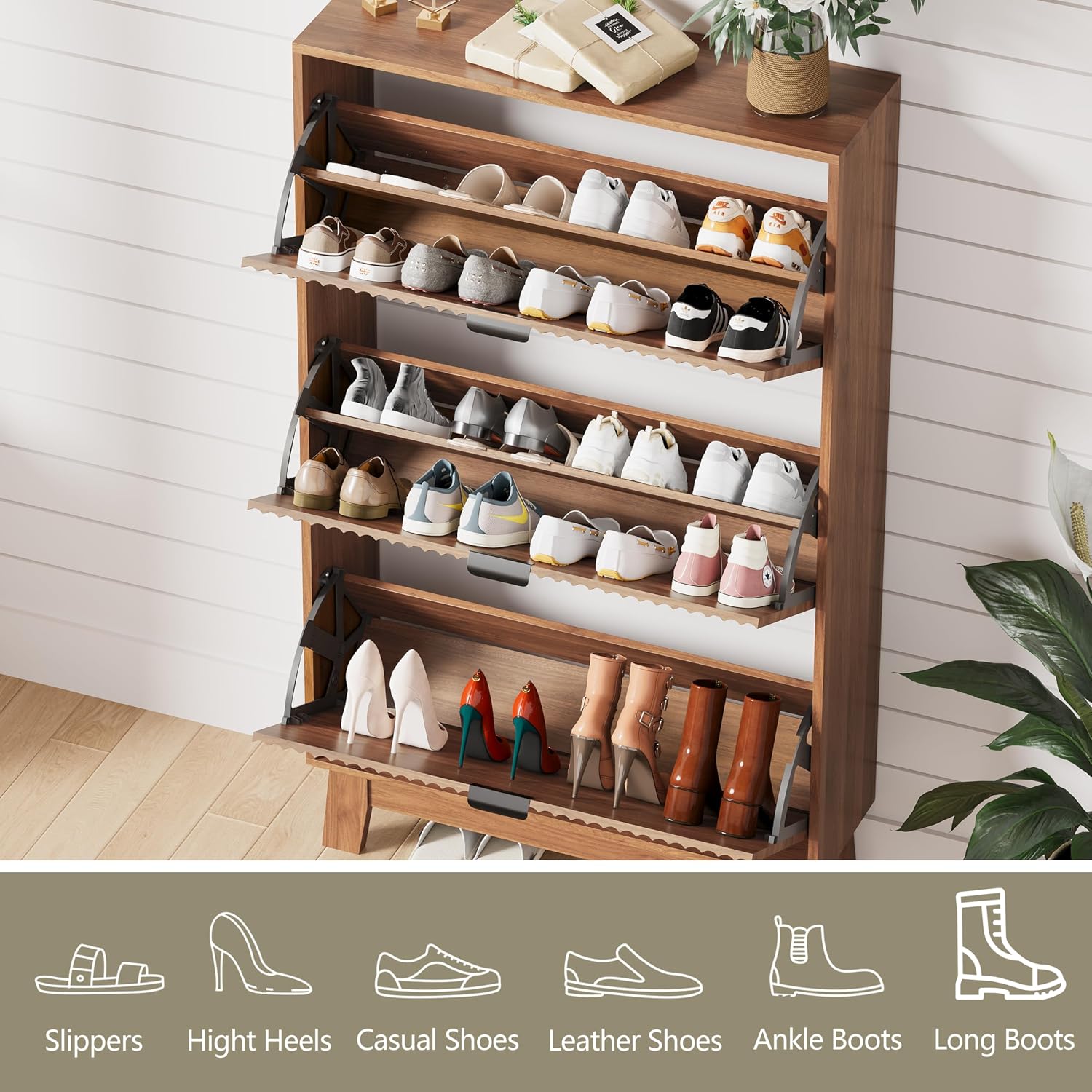 현관 신발장 수납장 3단 플립 서랍 플루트형 좁은 신발 - Shoe Rack Cabinet Narrow Entryway 리뷰 및 가격